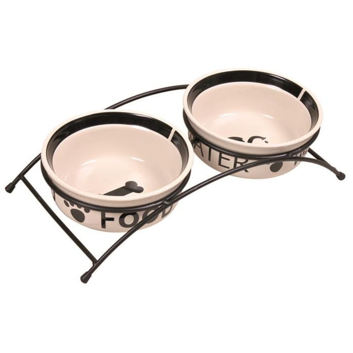 Miski ceramiczne na stojaku dla psa 2x0,6 Trixie 1.jpg